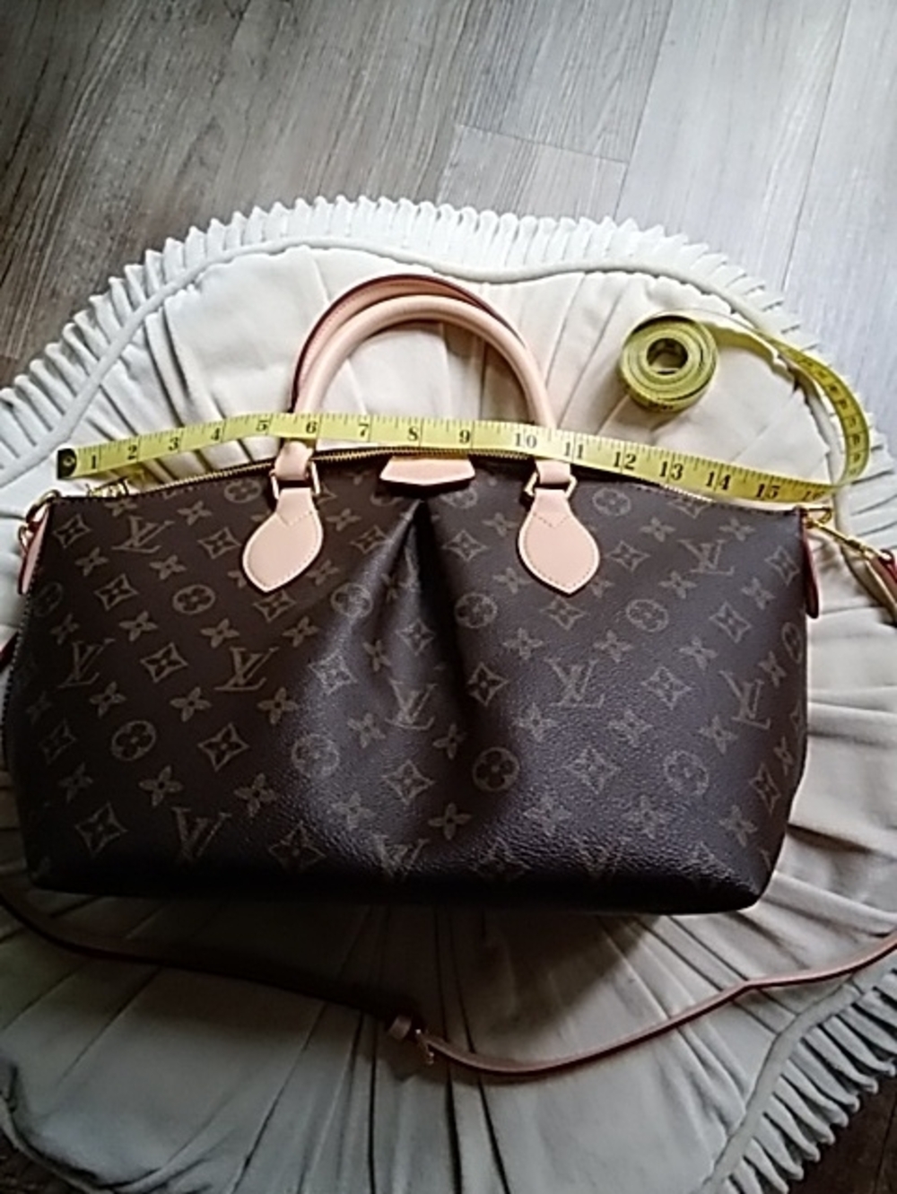 Brown Monogram Leather Satchel / Crossbody - Picture 2 of 4
